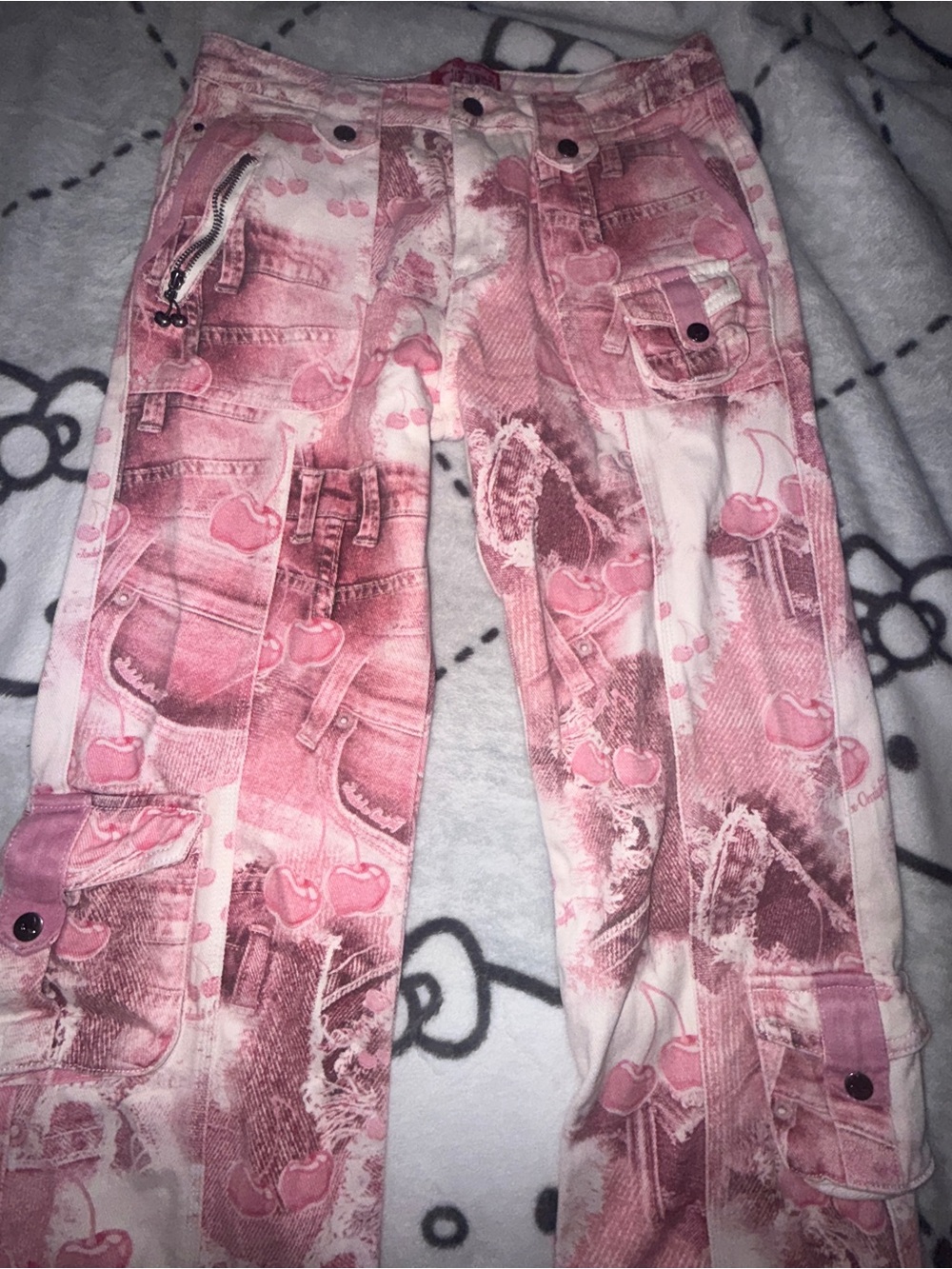 Jaded London x O-Mighty "Cherry Babygirl" denim cargo pants - Picture 5 of 7